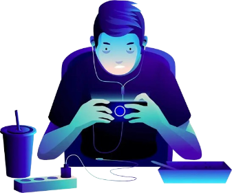 A Boy playing Video Game